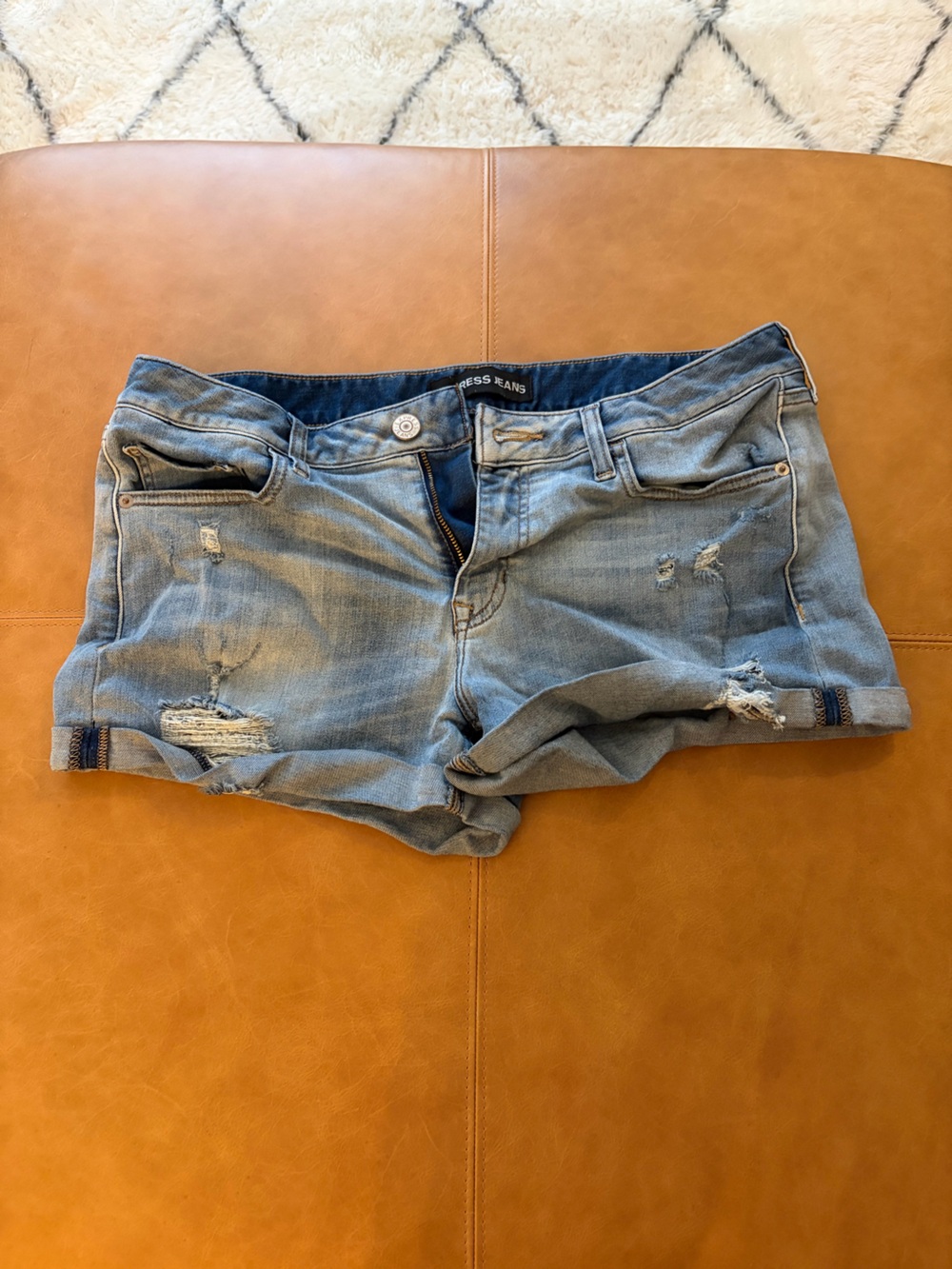 Women’s Light Blue Distressed Jeans Shorts